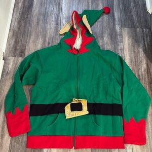 HaHa Hoodies Christmas Holiday Elf  Hoodie Medium NEW